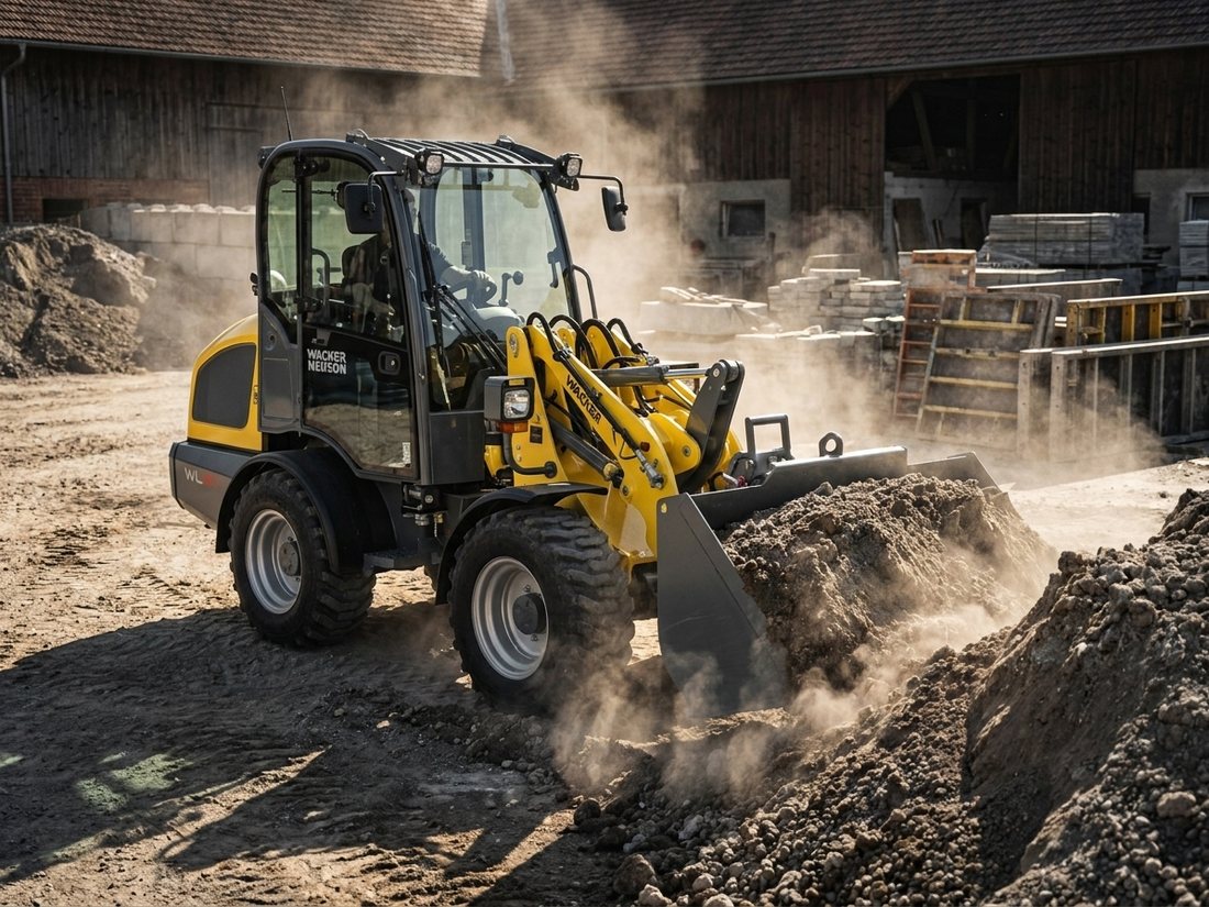 Kloubový nakladač Wacker Neuson v terénu