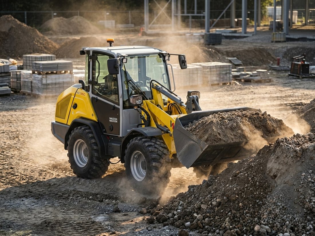Kolový nakladač Wacker Neuson WL750 na stavbě